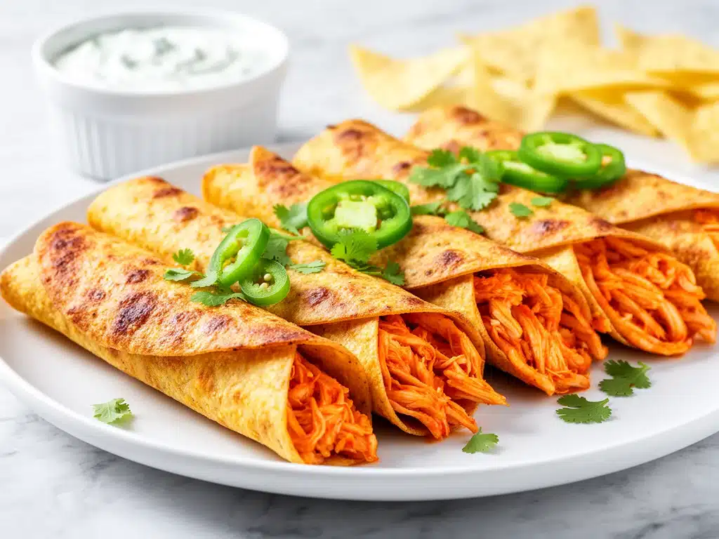 Baked Buffalo Chicken Taquitos - featured image