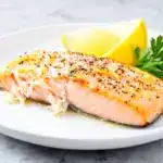baked lemon pepper salmon - featured image