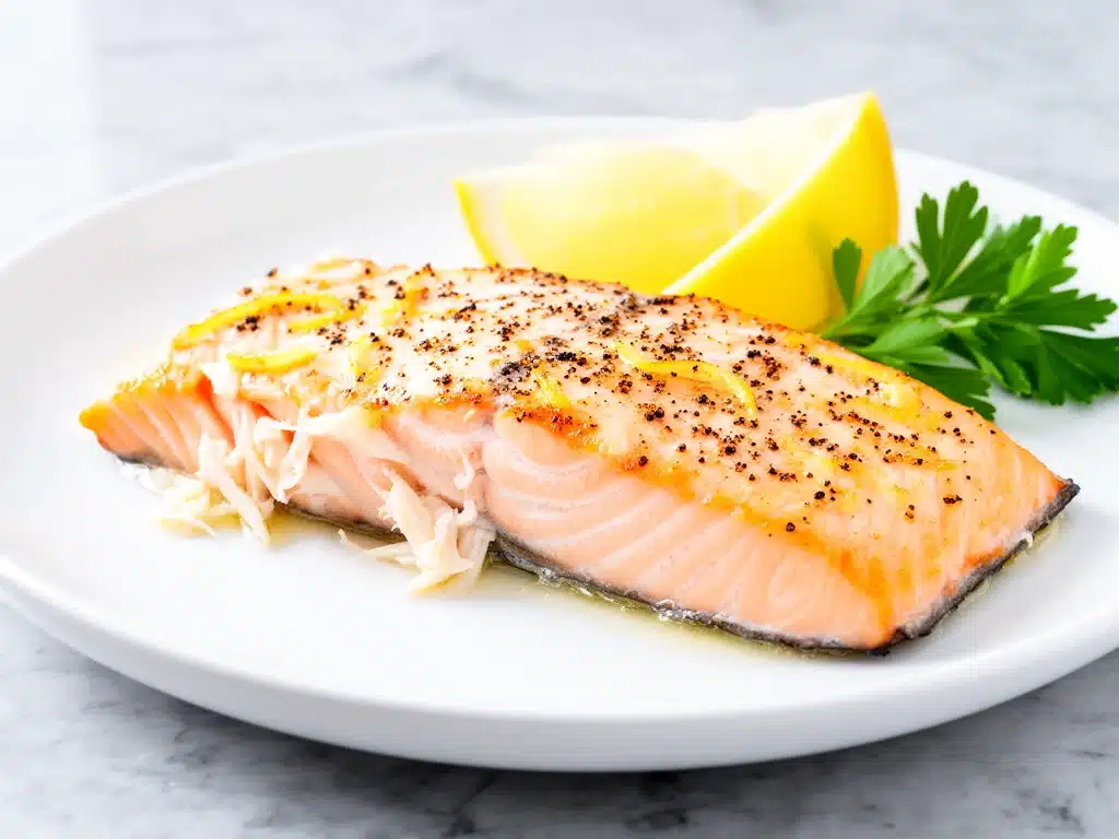 baked lemon pepper salmon - featured image
