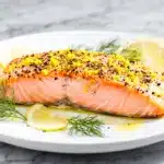 baked lemon pepper salmon - featured image