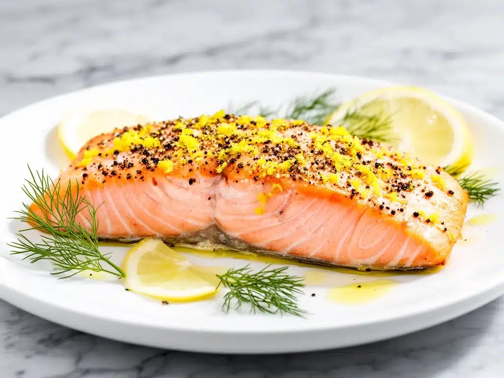 baked lemon pepper salmon - featured image