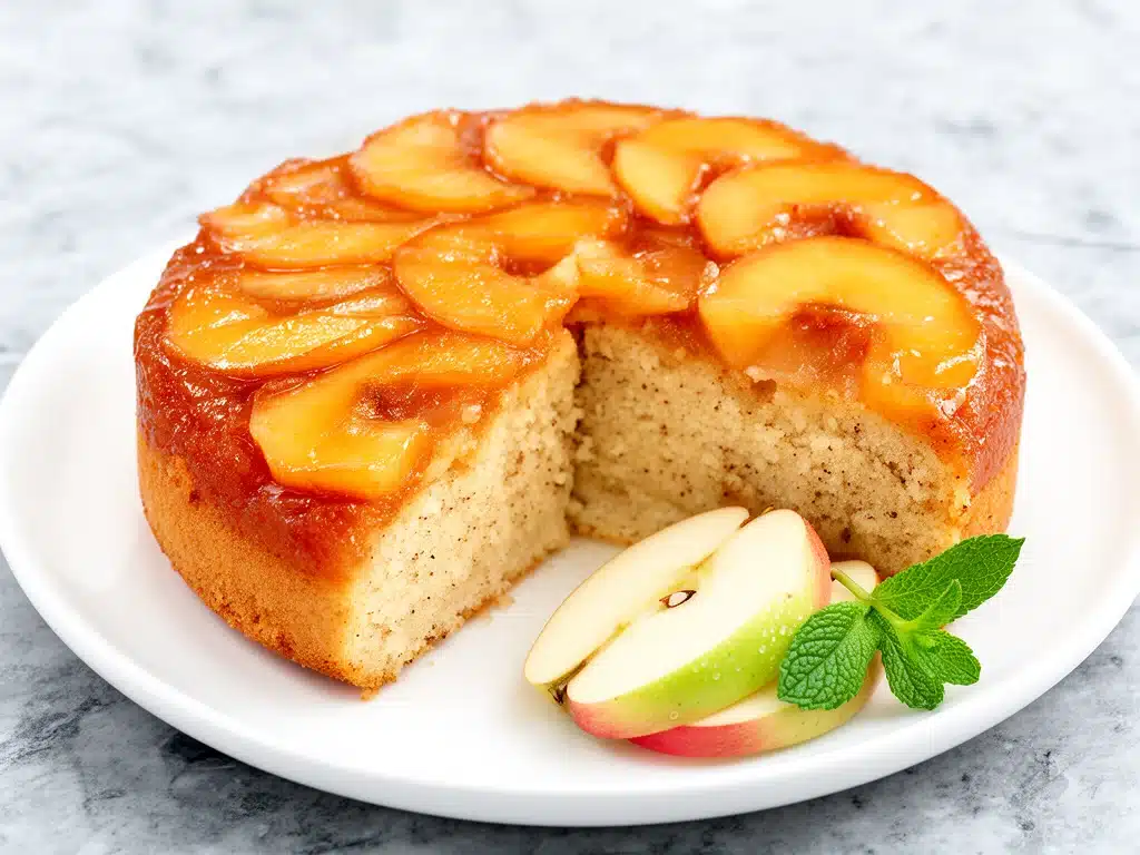 caramel apple upside-down cake - featured image
