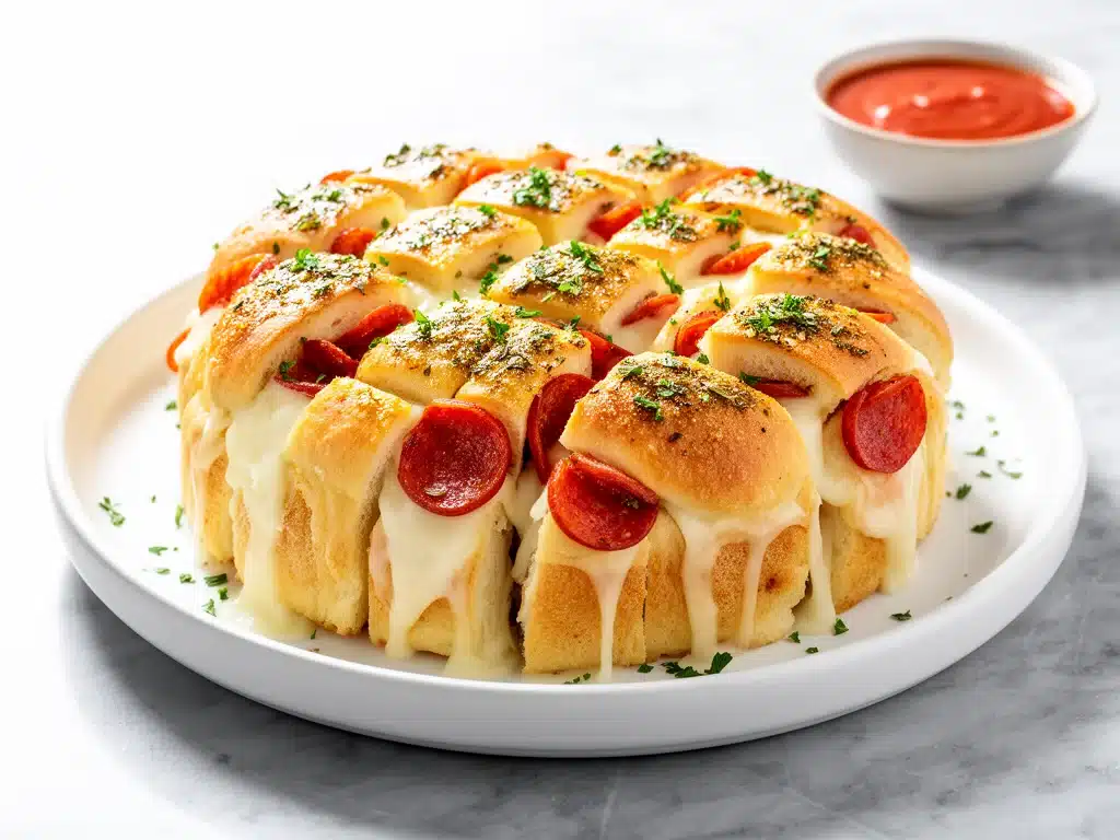 cheesy pepperoni pizza pull-apart bread - featured image