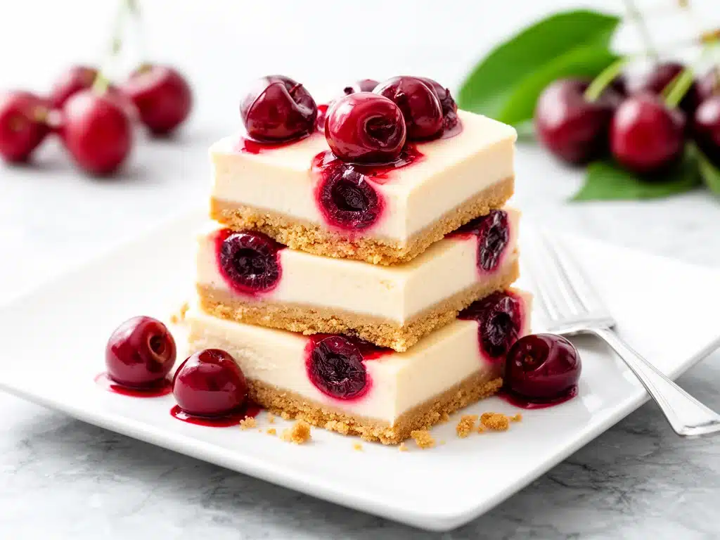 cherry cheesecake bars recipe - featured image
