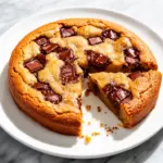 chewy brown butter chocolate chunk skillet cookie - featured image