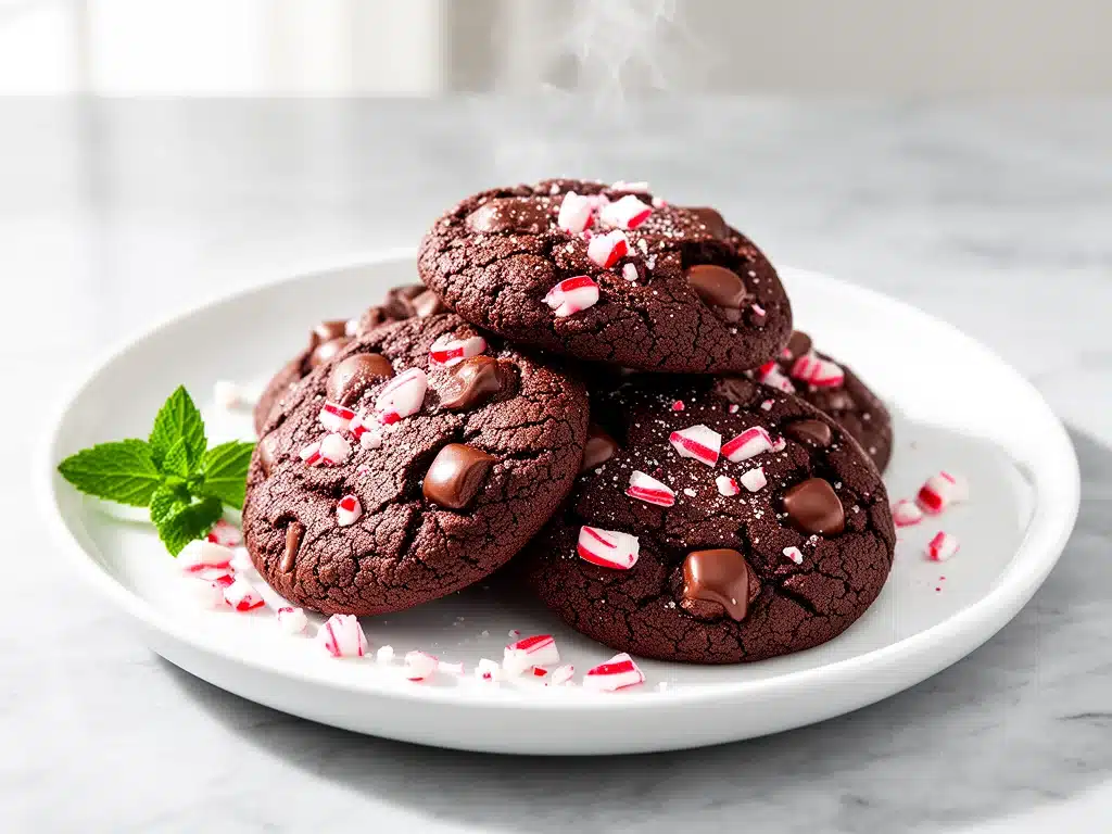 chewy chocolate peppermint cookies - featured image