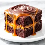 chocolate caramel poke cake - featured image