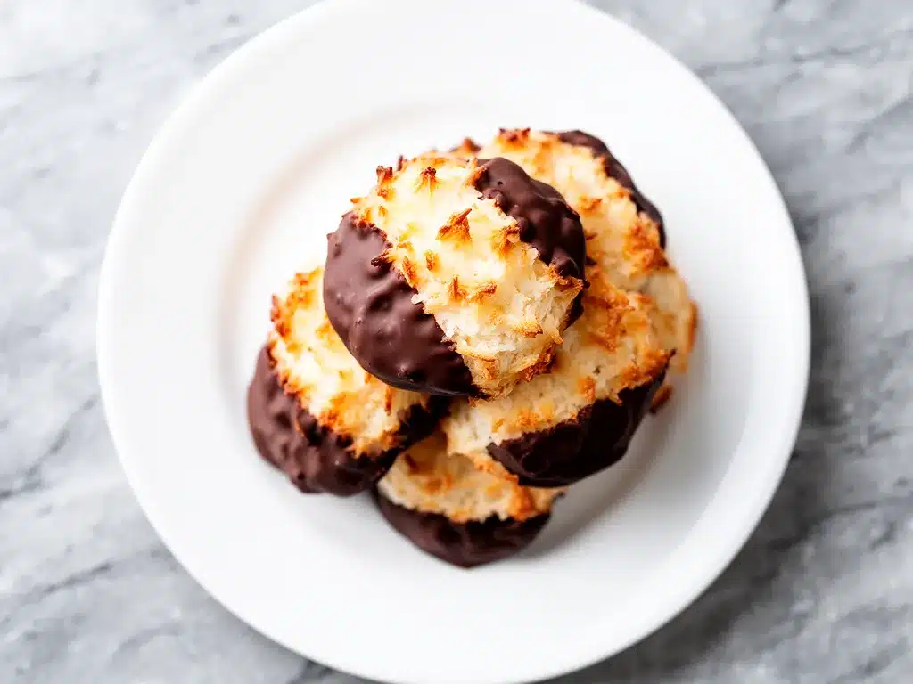 Chocolate-Dipped Coconut Macaroons Easy Recipe with Simple Ingredients to Make on Repeat 4 chocolate-dipped coconut macaroons preparation steps