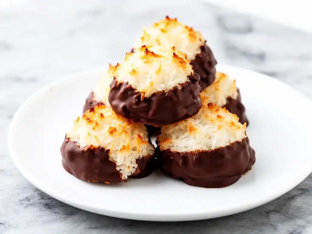 chocolate-dipped coconut macaroons - featured image
