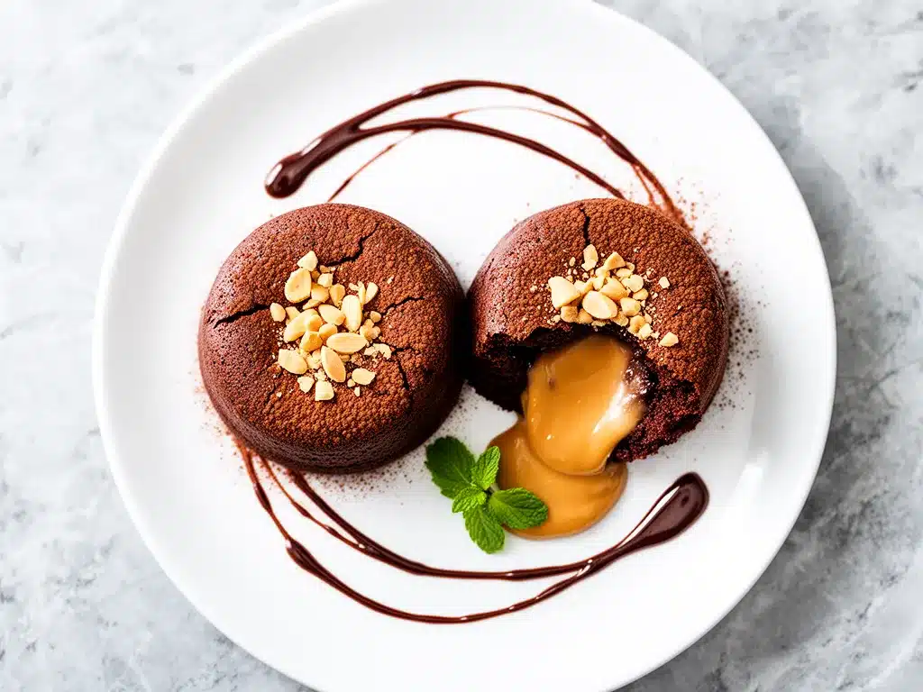 Chocolate Peanut Butter Lava Cake for Two Easy Homemade Recipe with Simple Ingredients 4 chocolate peanut butter lava cake for two preparation steps