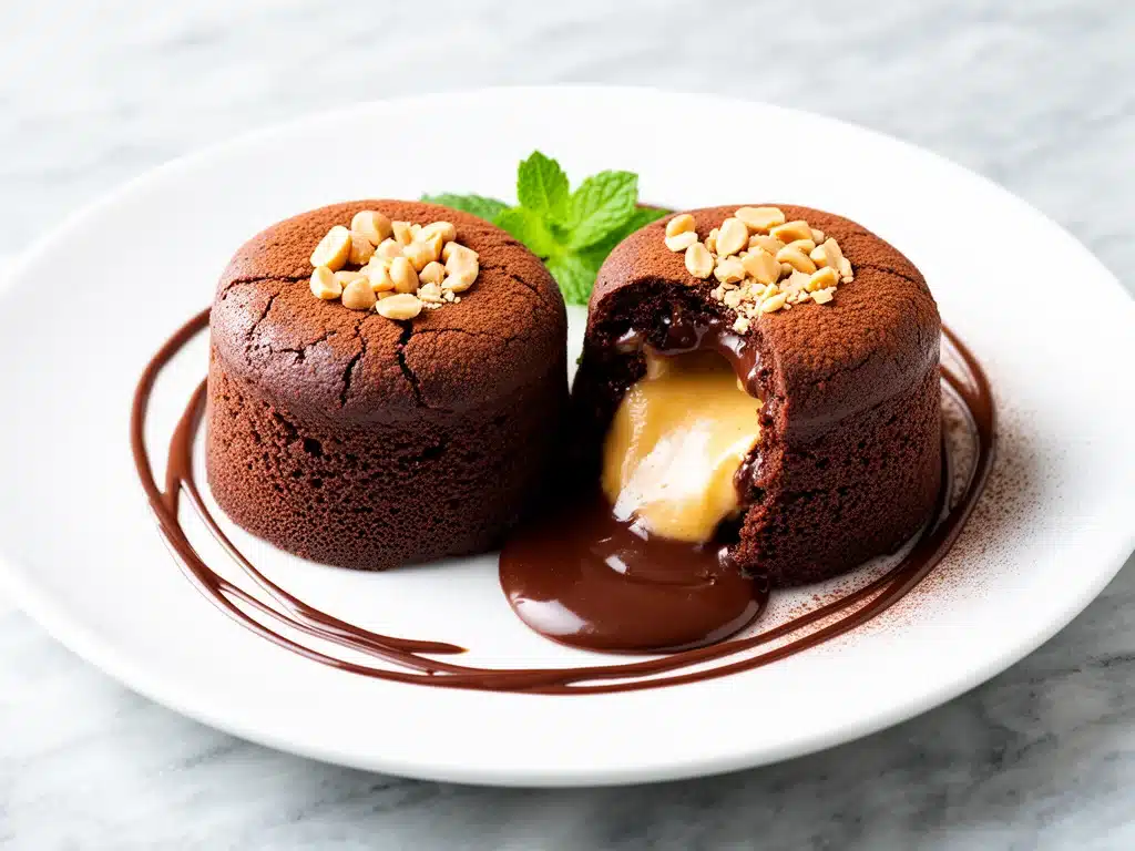chocolate peanut butter lava cake for two - featured image