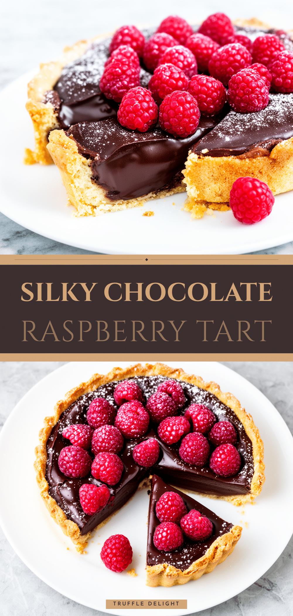 Chocolate Raspberry Truffle Tart Recipe Easy Homemade Silky Ganache Dessert 5 Chocolate Raspberry Truffle Tart recipe