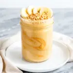 creamy banana peanut butter smoothie - featured image