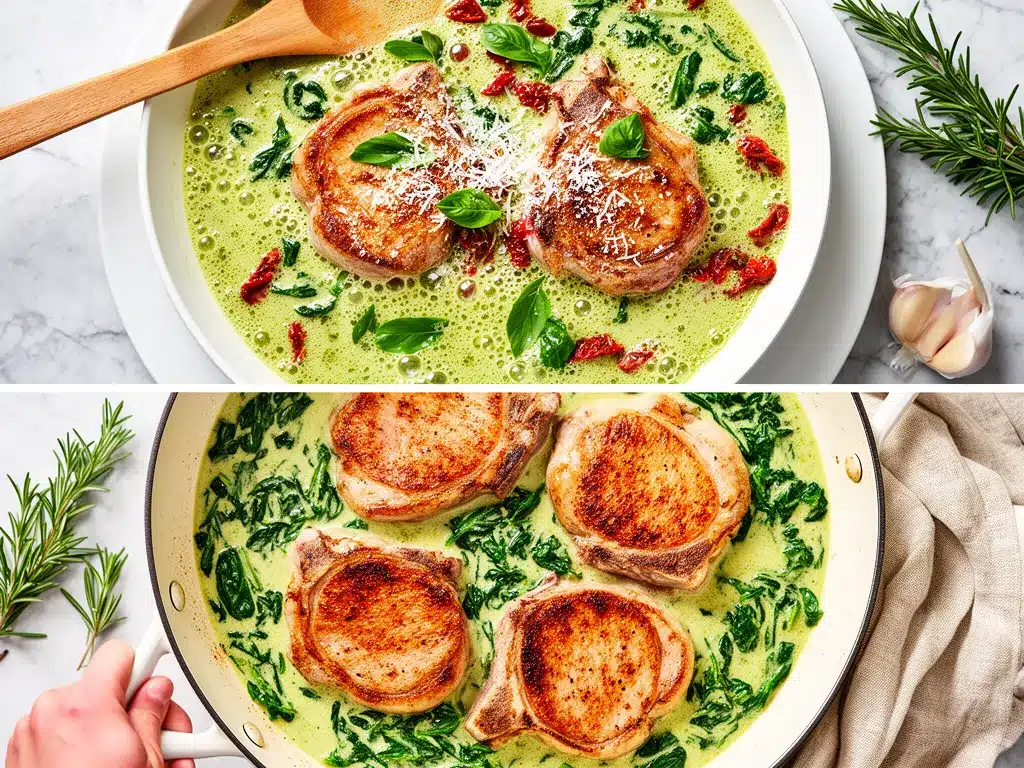 Creamy Garlic Tuscan Pork Chops: Easy 30-Minute Weeknight Dinner 4 creamy garlic tuscan pork chops preparation steps
