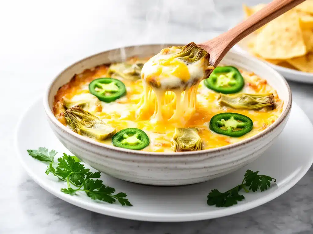 Creamy Hot Cheesy Artichoke Jalapeno Dip - featured image