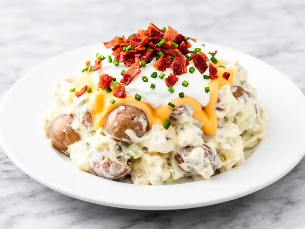 creamy loaded baked potato salad - featured image