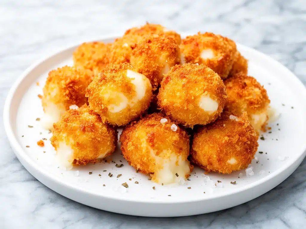 crispy baked mozzarella bites - featured image