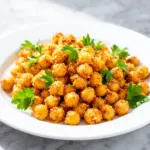 crispy baked Parmesan garlic chickpeas - featured image