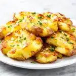 Crispy Smashed Garlic Baby Potatoes - featured image