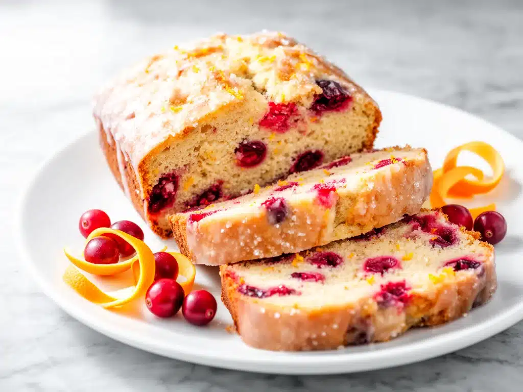 fall cranberry orange bread - featured image