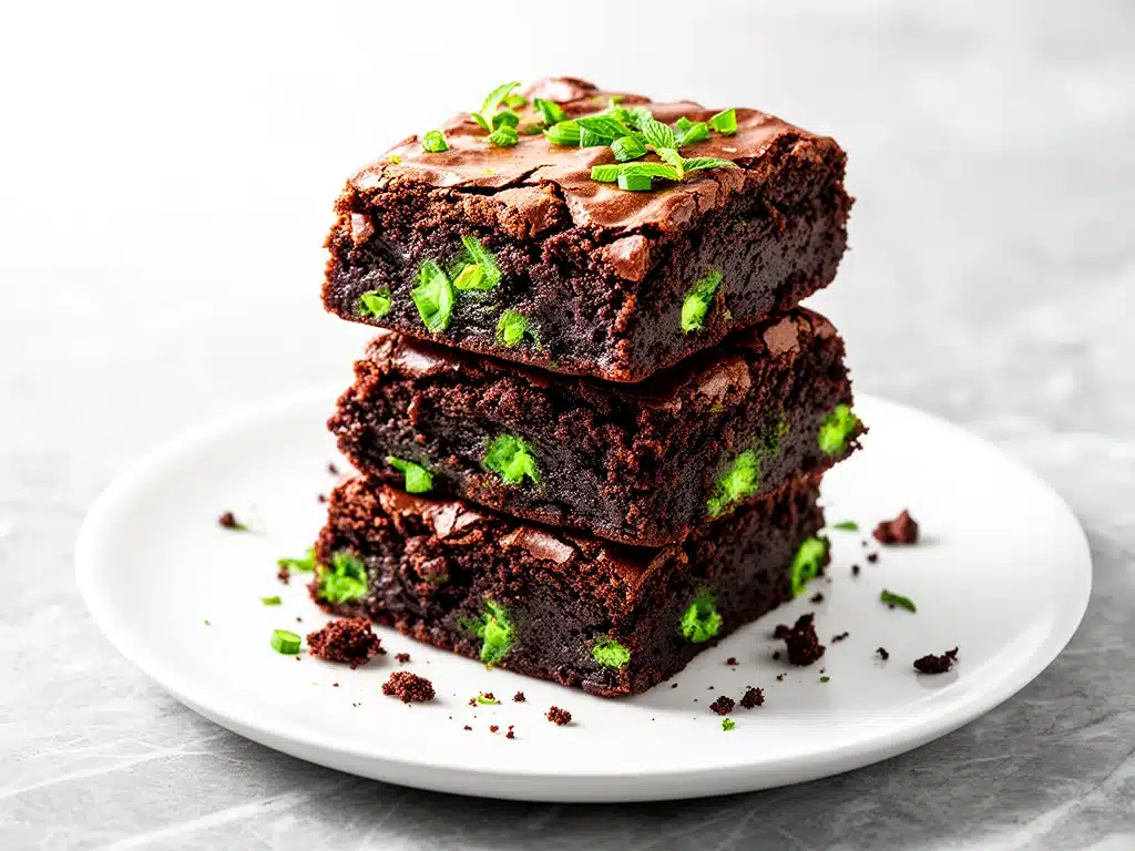 fudgy mint chocolate brownies - featured image