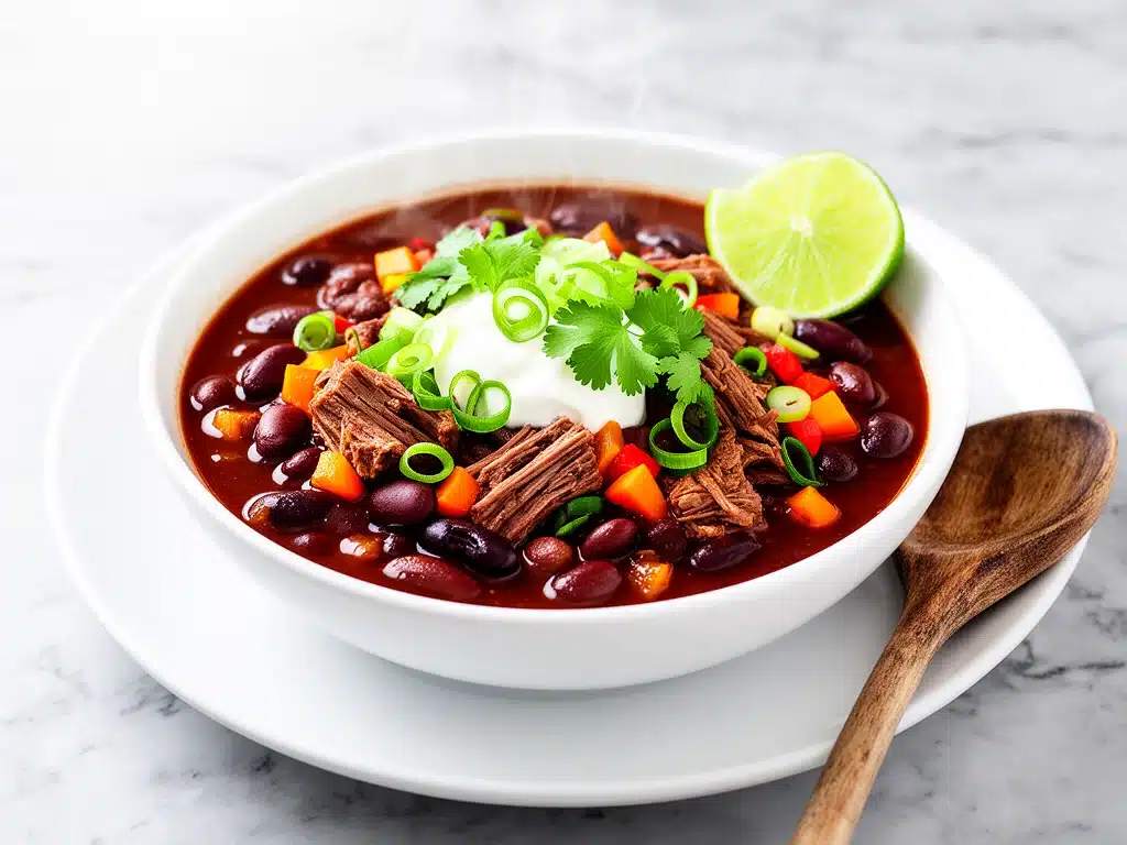 hearty slow cooker beef chili - featured image