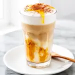 iced honey cinnamon almond milk latte - featured image