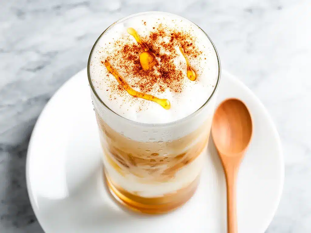 Iced Honey Cinnamon Almond Milk Latte Recipe Easy 5-Ingredient Drink 4 iced honey cinnamon almond milk latte preparation steps