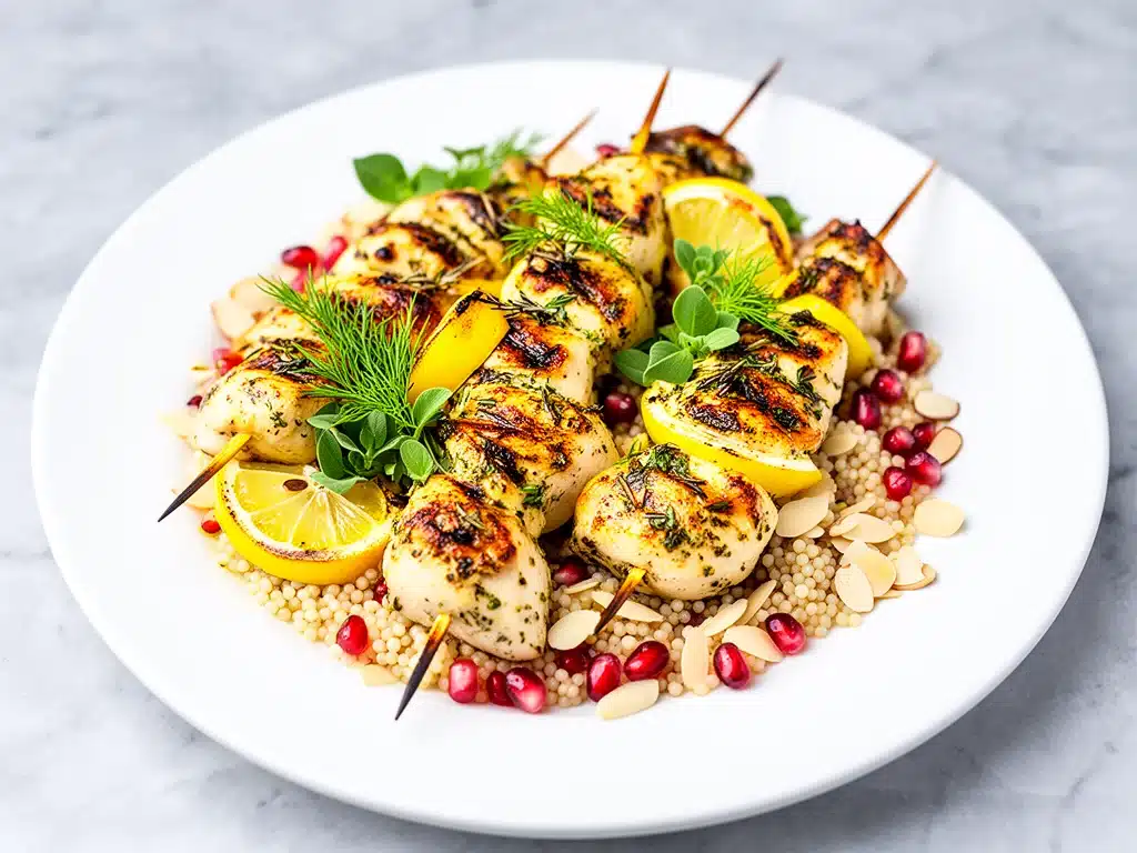 Mediterranean lemon herb grilled chicken skewers - featured image