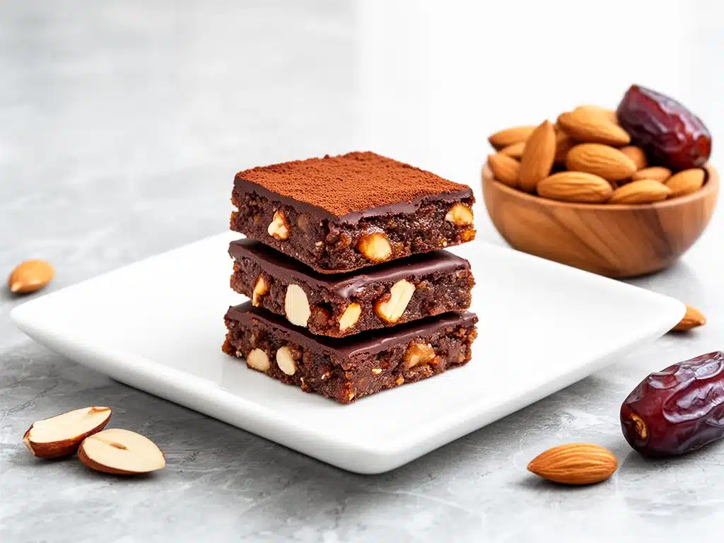 no-bake chocolate almond date bars - featured image