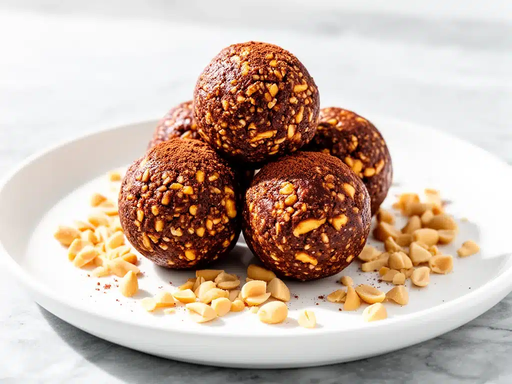 no-bake chocolate peanut butter energy balls - featured image