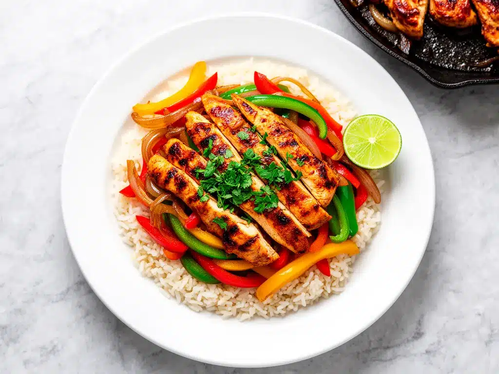 One Pan Creamy Chicken Fajita Rice Bowls: Easy Weeknight Dinner 4 one pan creamy chicken fajita rice bowls preparation steps