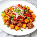 paleo sweet potato and sausage breakfast hash - featured image