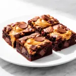 peanut butter cup brownie bars - featured image