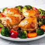 sheet pan honey garlic chicken - featured image