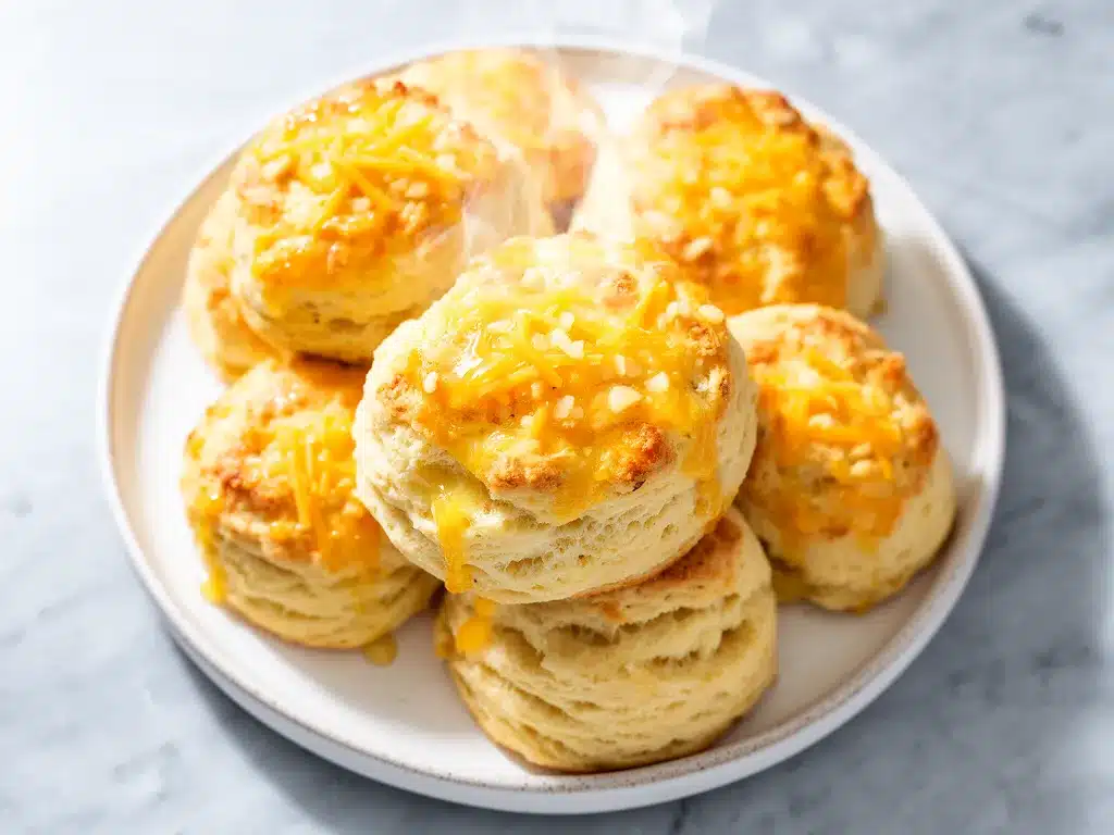 Soft Cheddar Garlic Biscuits: 5-Ingredient Easy Recipe 4 soft cheddar garlic biscuits preparation steps