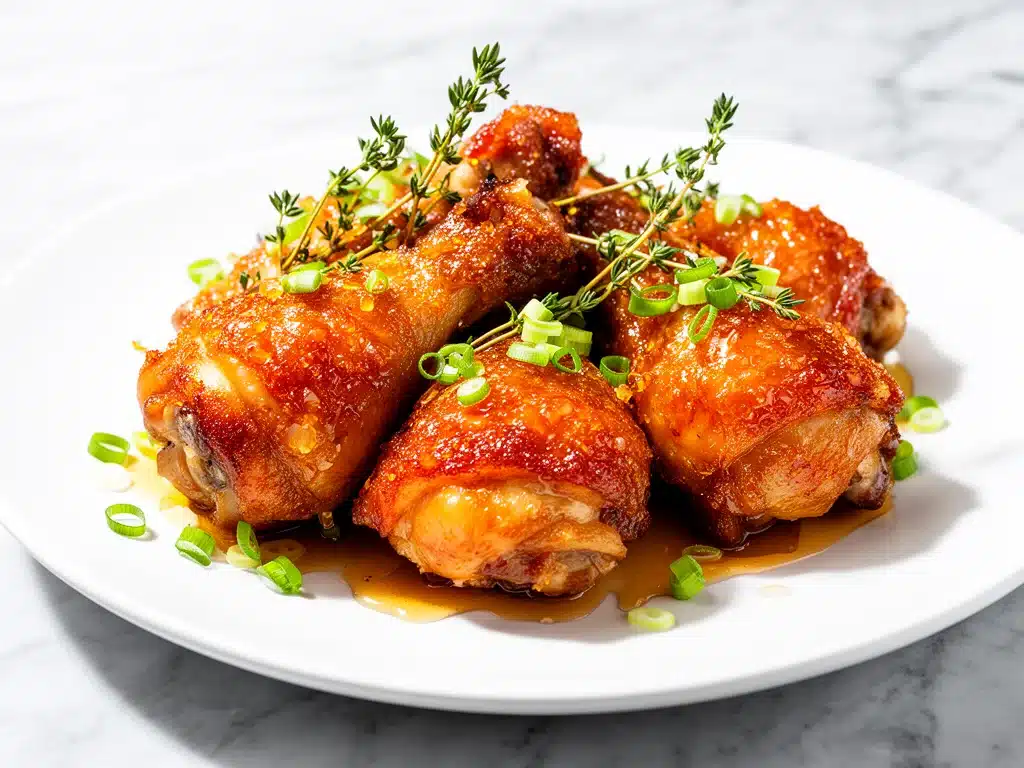 sticky honey bourbon chicken - featured image