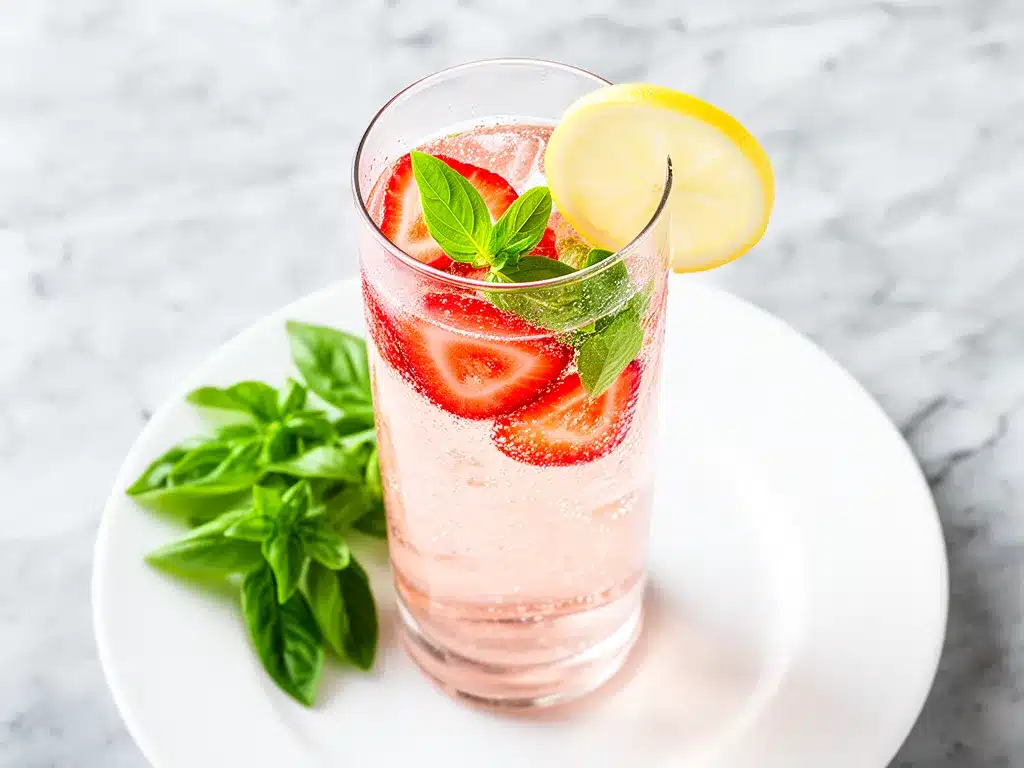 Strawberry Basil Sparkling Lemonade Recipe Easy Refreshing Drink to Make on Repeat 4 Strawberry Basil Sparkling Lemonade preparation steps