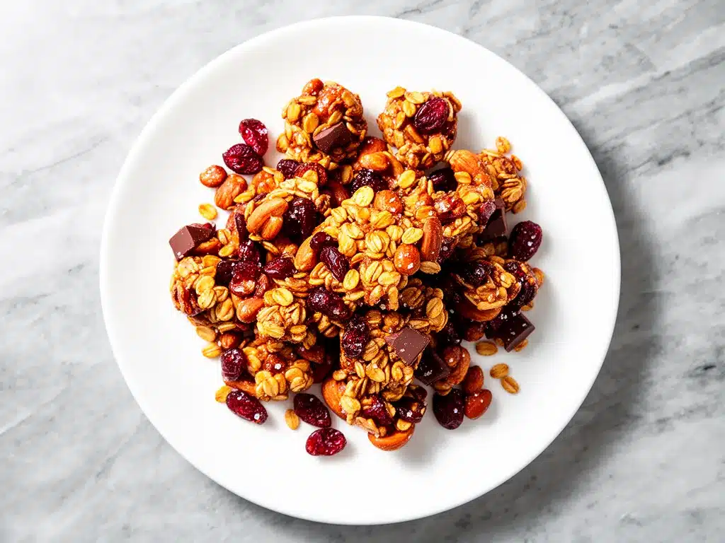 Sweet and Salty Homemade Trail Mix Clusters Easy 5 Ingredient Recipe 4 sweet and salty homemade trail mix clusters preparation steps