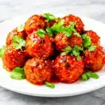 sweet chili glazed cocktail meatballs - featured image