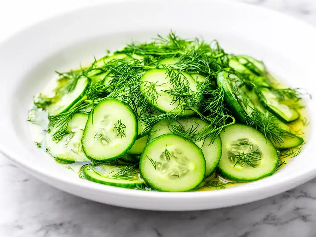 tangy cucumber dill salad - featured image