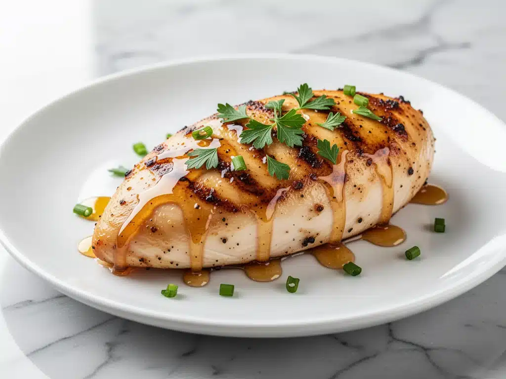 air fryer chicken breast with honey garlic butter glaze - featured image