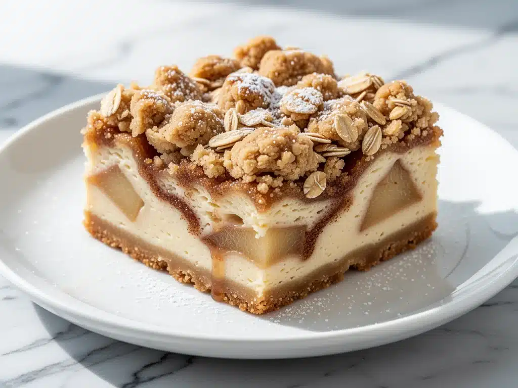 apple cinnamon cheesecake bars - featured image