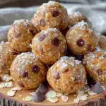 back to school peanut butter banana energy bites - featured image