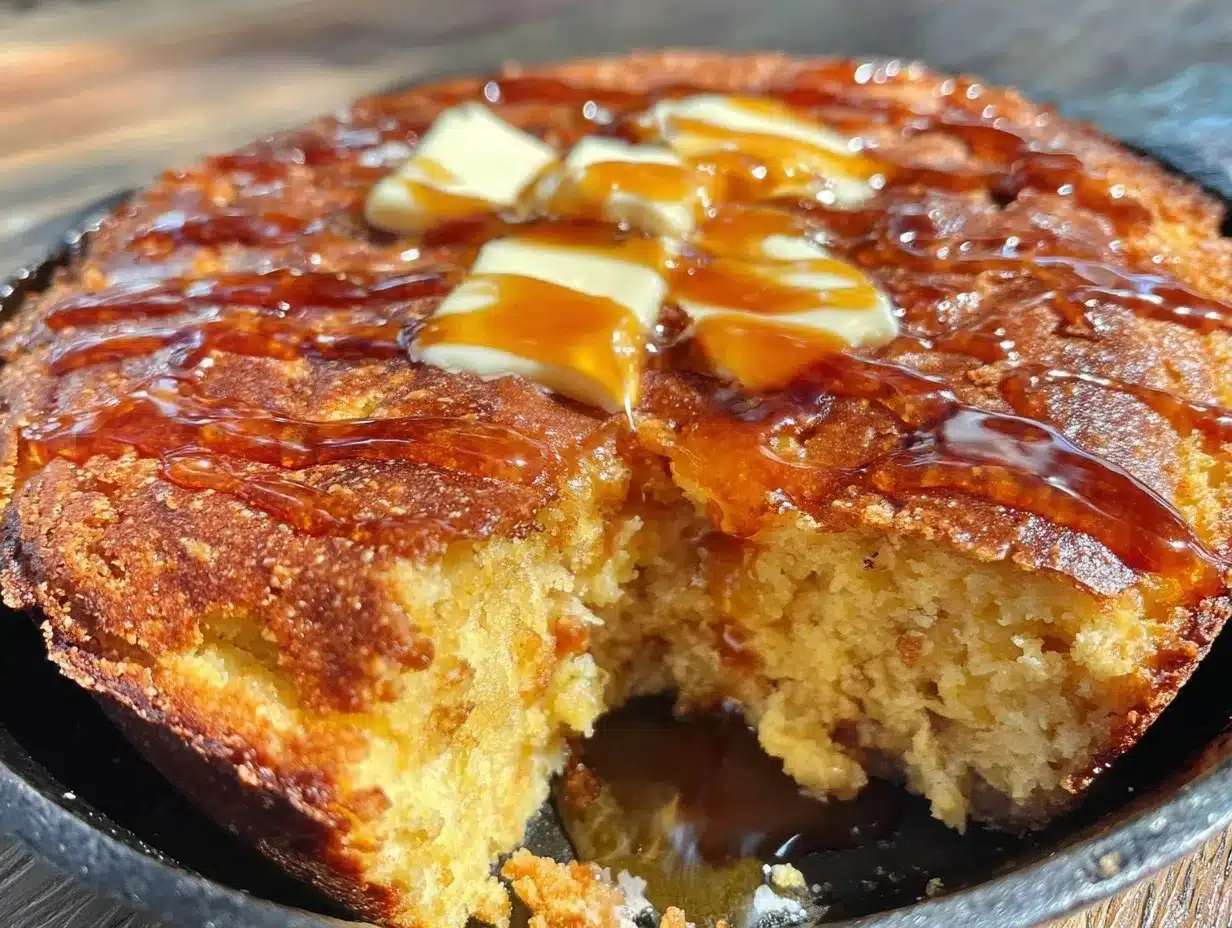 Perfect Labor Day Cast Iron Cornbread with Honey Butter 4 cast iron cornbread preparation steps