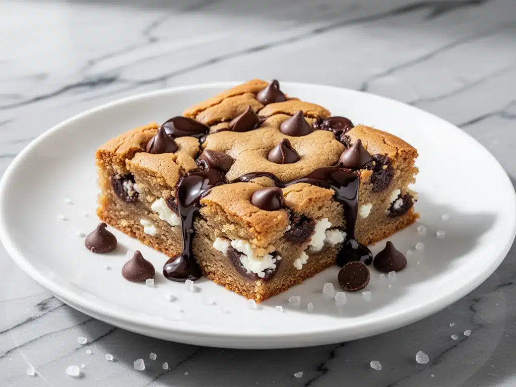 chewy cottage cheese chocolate chip cookie bars - featured image