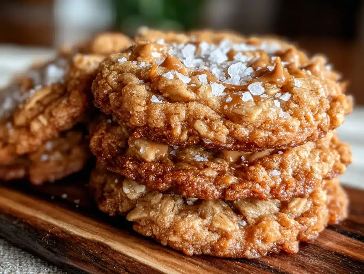 Chewy Peanut Butter Oatmeal Cookies with Sea Salt: 3-Ingredient Easy Treat 4 chewy peanut butter oatmeal cookies with sea salt preparation steps