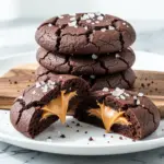 chewy peanut butter stuffed chocolate cookies - featured image