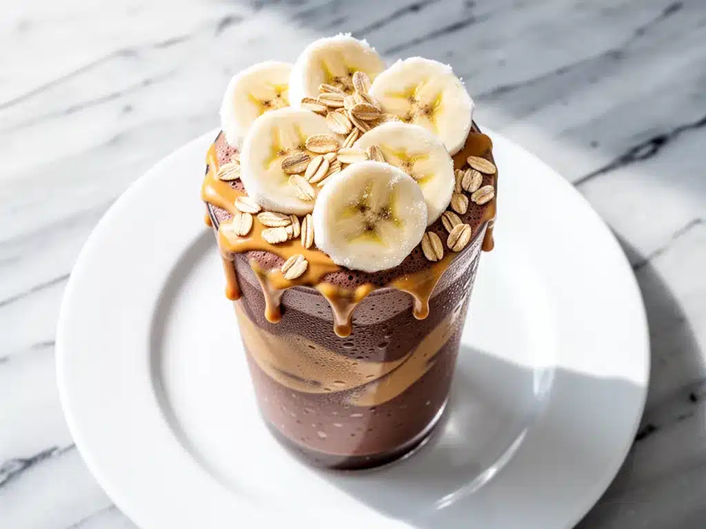 Chocolate Peanut Butter Protein Shake: 3-Ingredient Easy Recipe 4 chocolate peanut butter protein shake preparation steps