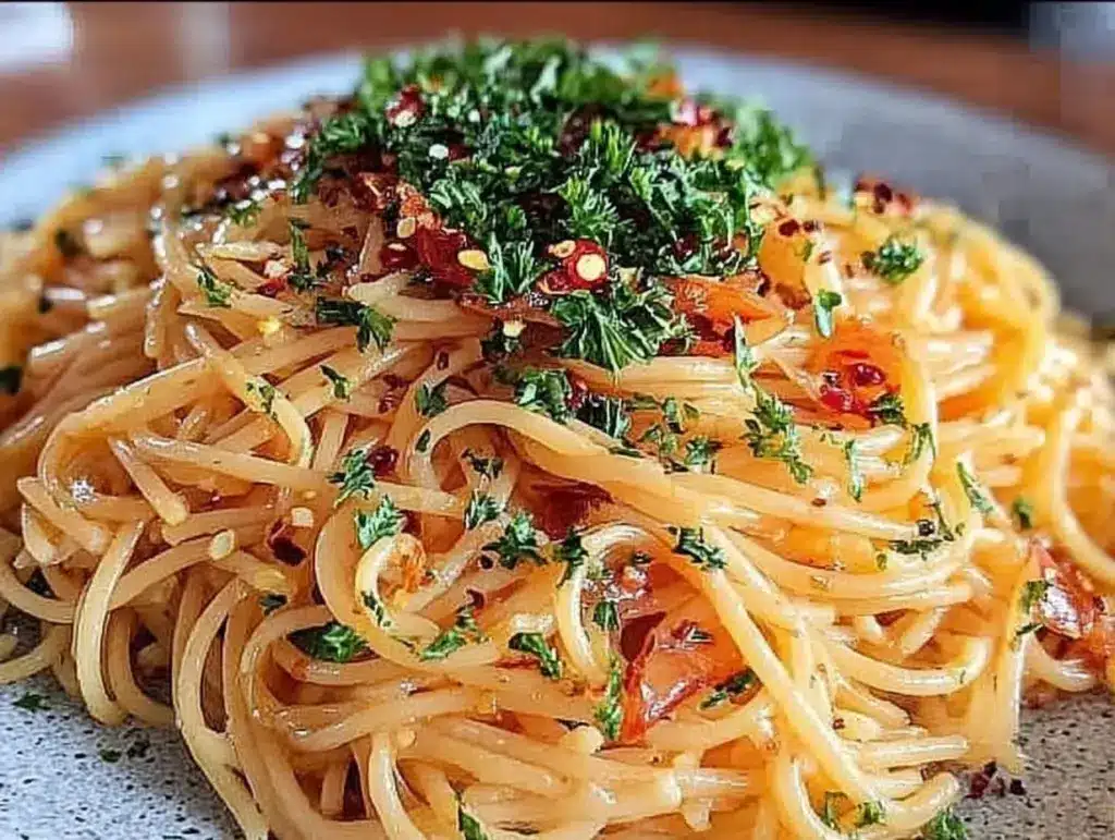 creamy garlic pasta aglio e olio - featured image